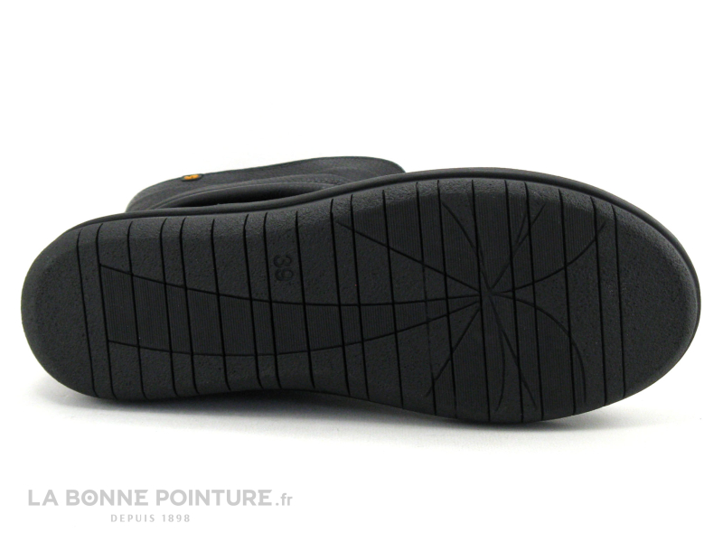 Jungla 7559 Noir - Tige plissee - Bottine Femme cuir noir 7