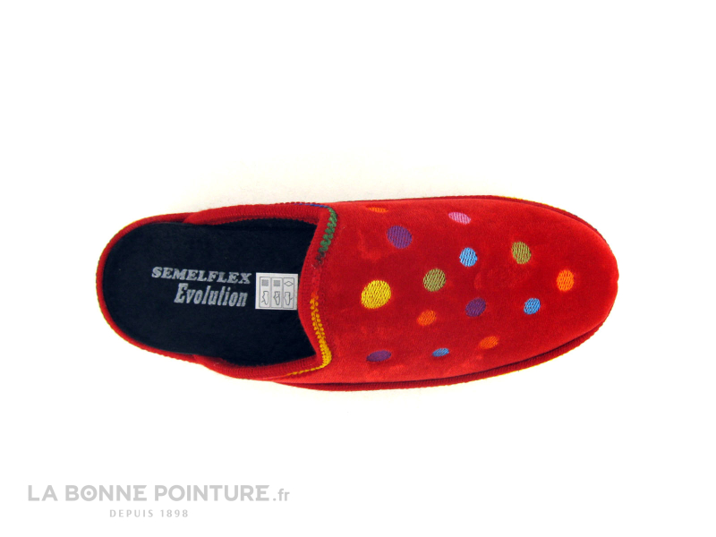 Semelflex Patty Rouge Pois multicolores Pantoufle 4