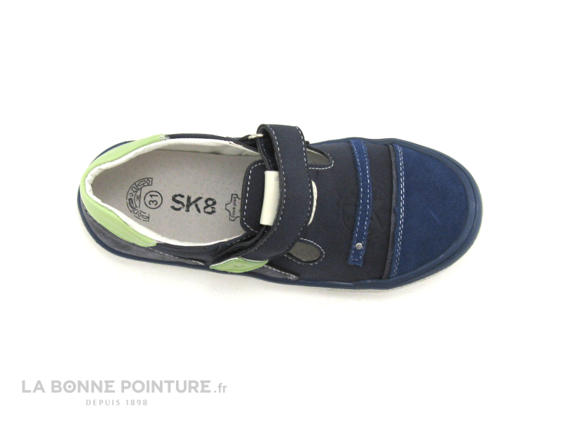 SK8 Noba - Bleu marine - Vert - Chaussure velcro GARCON 6
