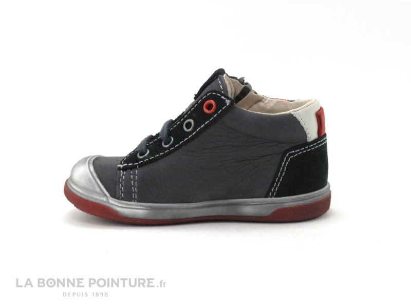 Bopy REMIGIO Gris Noir Rouge - Chaussure montante BEBE 3
