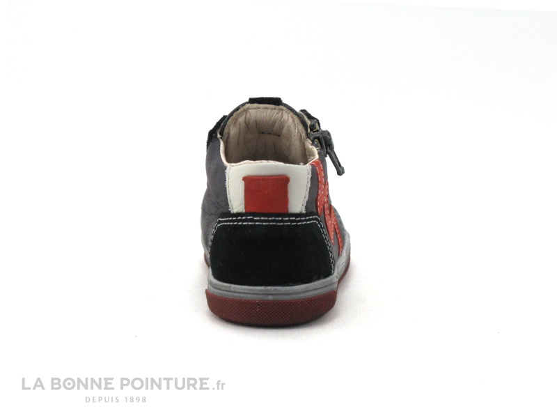 Bopy REMIGIO Gris Noir Rouge - Chaussure montante BEBE 4
