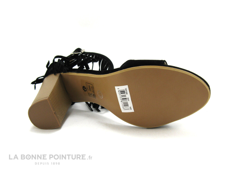 The Divine Factory Noir TDF 2560 Franges Sandale 4