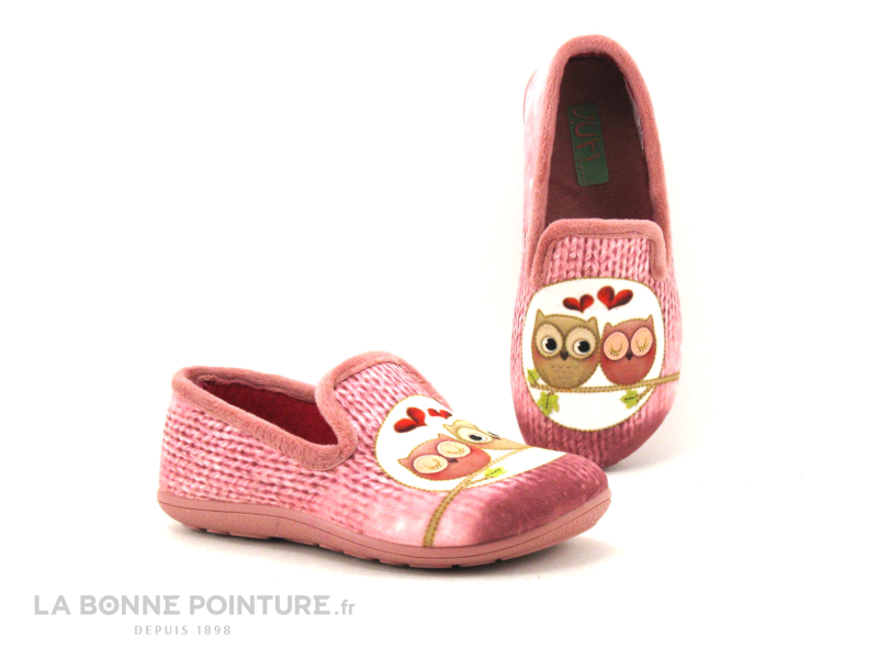 Achat chaussures Ouf ! Enfant Chausson Pantoufle, vente Ouf - Les ptits Ouf  RUNITE Rose - Hiboux - Chausson fille rose