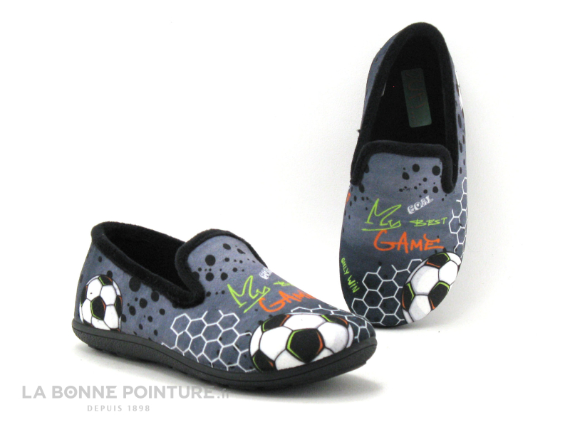 Achat chaussures Ouf ! Enfant Chausson Pantoufle, vente Ouf Les Ptits Oufs  TOUFOOT - Noir Gris - Chausson GARCON