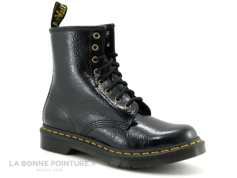 Dr Martens 1460 - 27774001 - Black Distressed patent - Boots noires 1