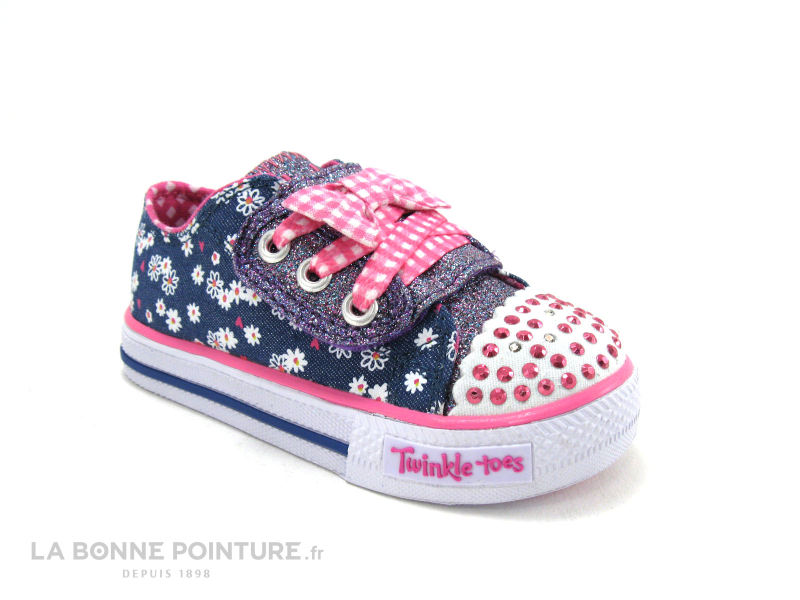 Skechers Twinkle Toes Daisy Dotty 10469N Denim Pink 5