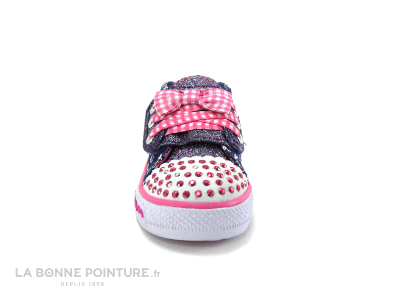 Skechers Twinkle Toes Daisy Dotty 10469N Denim Pink 2