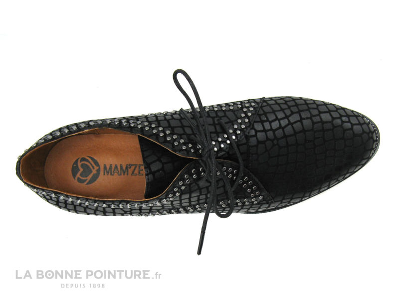 MamZelle SONATE Croco Noir - Chaussure lacet Femme 6