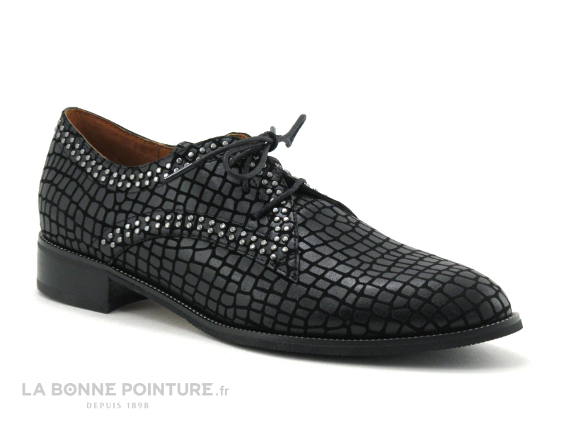 MamZelle SONATE Croco Noir - Chaussure lacet Femme 1