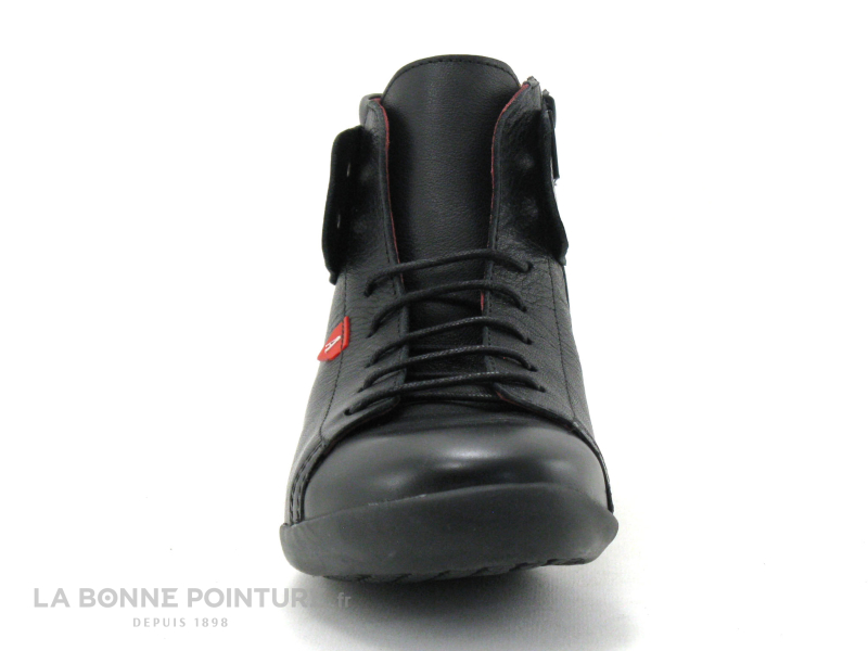 Alce Shoes 9241 - Chaussure montante cuir noir - Lacet et zip 2