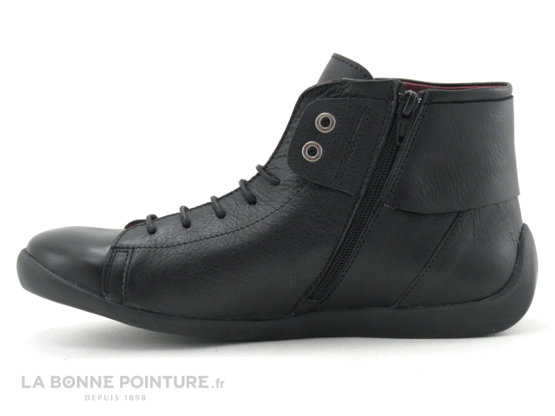 Alce Shoes 9241 - Chaussure montante cuir noir - Lacet et zip 3