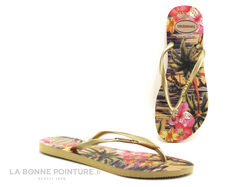 Havaianas SLIM Tropical Ivory - Tong Femme 1