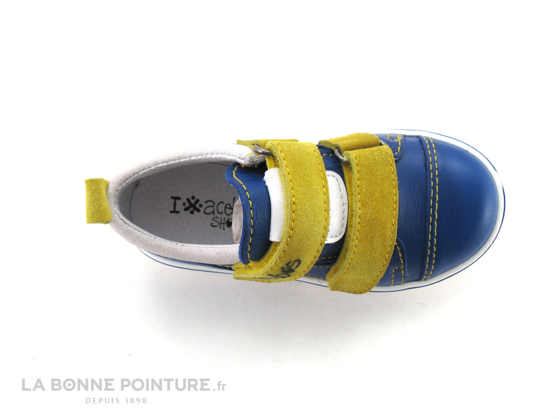 Acebos Azulon chaussures bébé bleu velcro jaune 4822 5