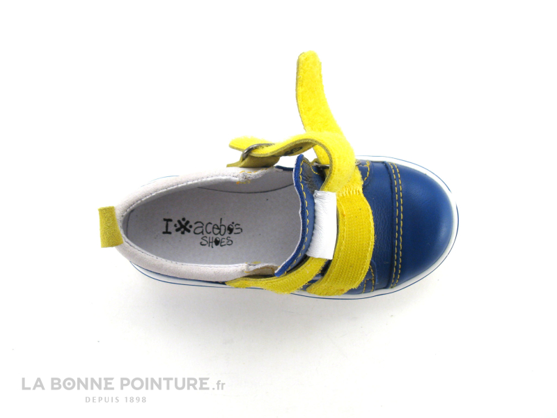 Acebos Azulon chaussures bébé bleu velcro jaune 4822 6