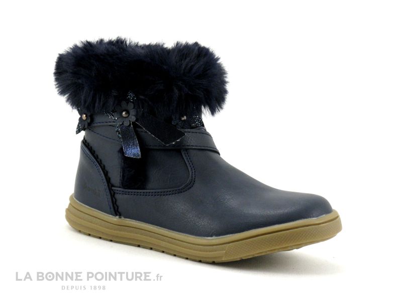 Kouki by Bopy INILANA Bleu marine - Fourrure - Boots fille 1