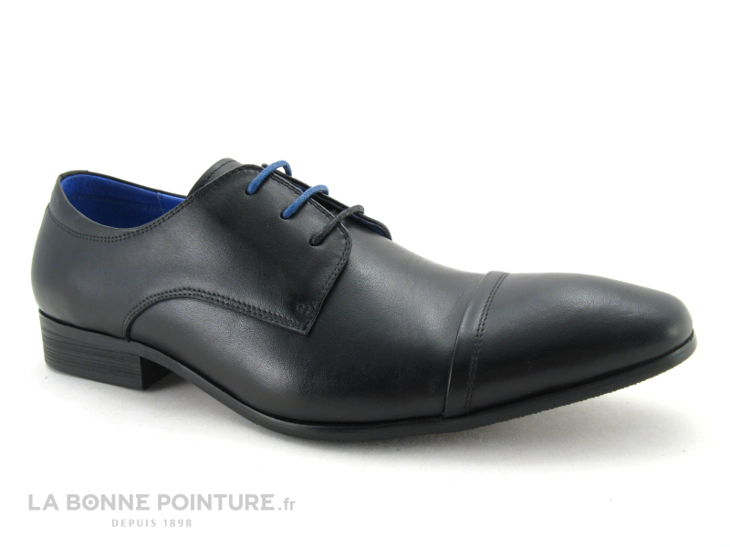 KDopa Cedric chaussure habillée noire lacet bleu 1