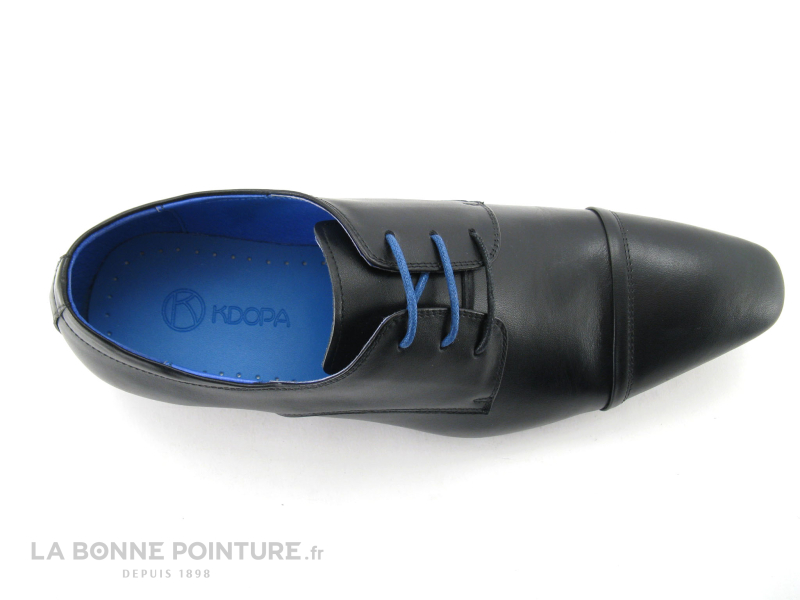 KDopa Cedric chaussure habillée noire lacet bleu 6