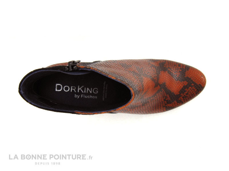 Dorking JIN D8318 Fox Negro - Bottine orange noir python 6