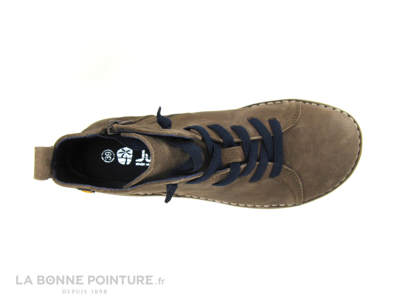 Jungla 7283 marron - Lacet elastique bleu marine - Boots Femme 6