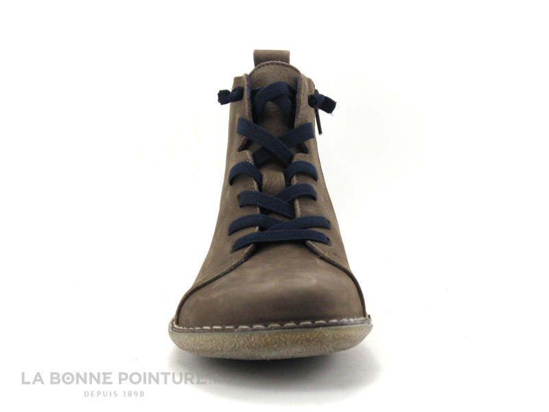 Jungla 7283 marron - Lacet elastique bleu marine - Boots Femme 2
