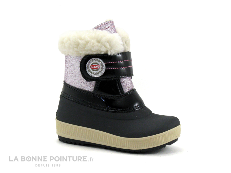 Olang TROLL Noir - Rose glitter - Fourrure - Boots neige Fille 1