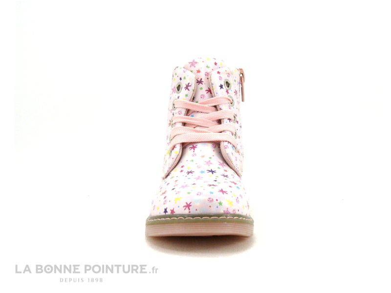 Happy Bee B595180 Pink - Boots fille rose avec etoiles multicolores 2