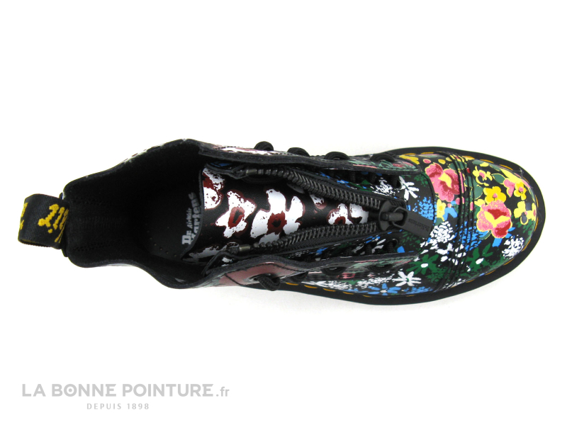 Dr Martens SINCLAIR Black - Floral mash up backhand - Boots plateforme 6