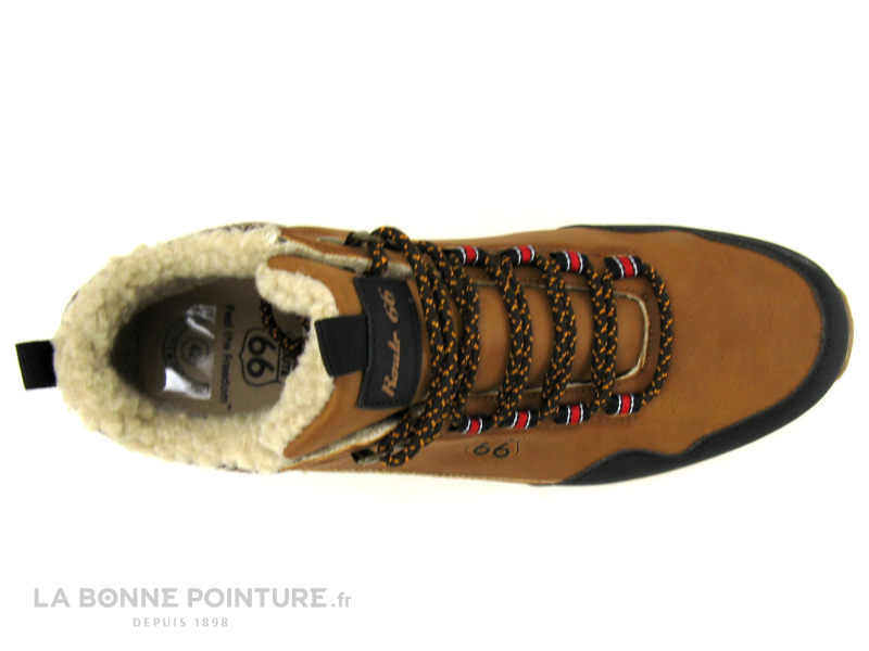 Achat chaussures Route 66 Homme Boots, vente Route 66 PILOTI Camel Noir - Chaussure  montante Homme