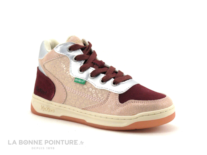 Achat chaussures Kickers Enfant Basket, vente Kickers KICKLAX Rose Bordeaux  L - 910831-30 133 - Basket montante fille