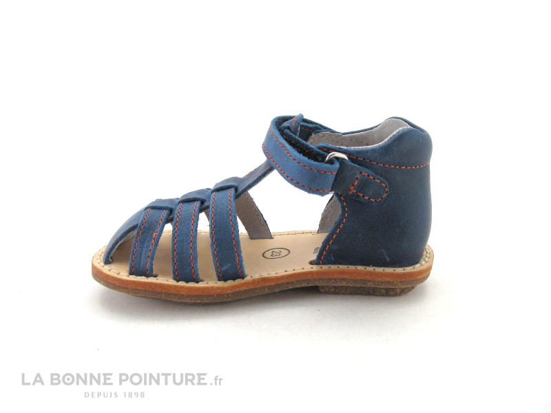 Minibel IAOU Sandale bébé velcro bleu jean 3