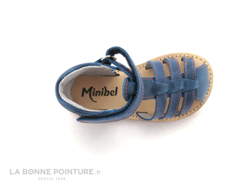 Minibel IAOU Sandale bébé velcro bleu jean 6