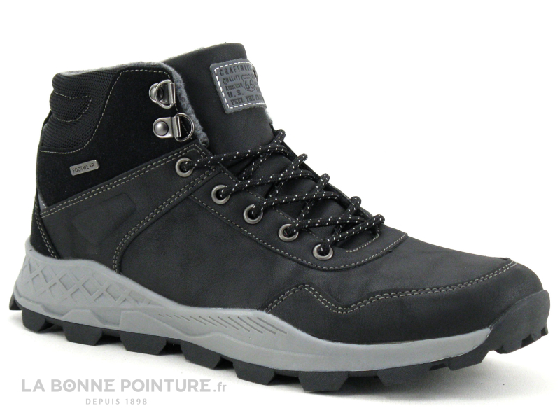 Achat chaussures Route 66 Homme Boots, vente Route 66 PALMIER Noir - Basket  montante Homme