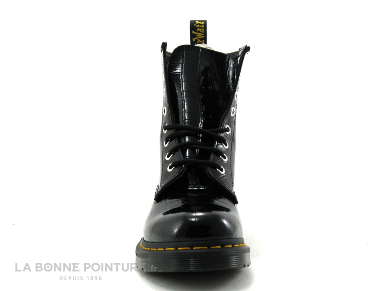 Dr Martens 1460 Black patent croco - 26262001 - Boots noir verni 2