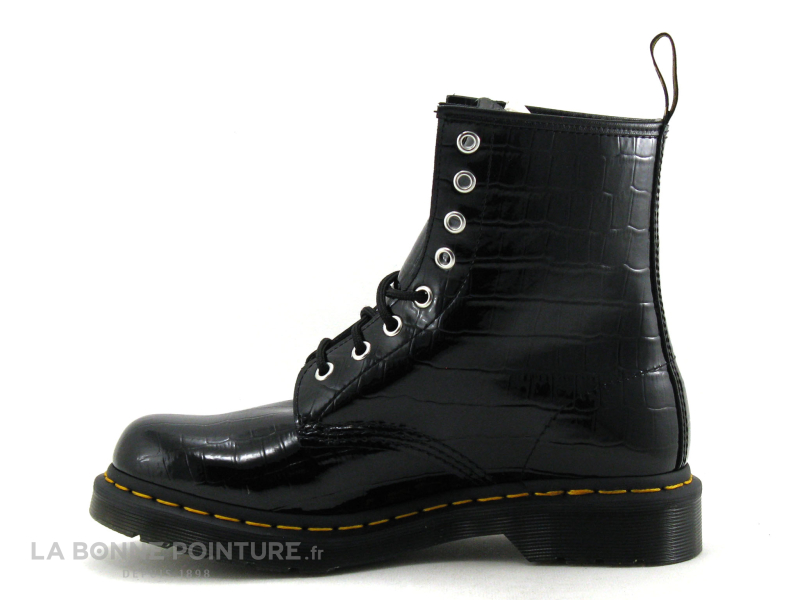 Dr Martens 1460 Black patent croco - 26262001 - Boots noir verni 3