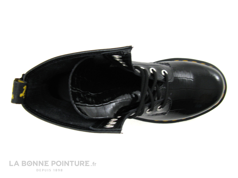 Dr Martens 1460 Black patent croco - 26262001 - Boots noir verni 6