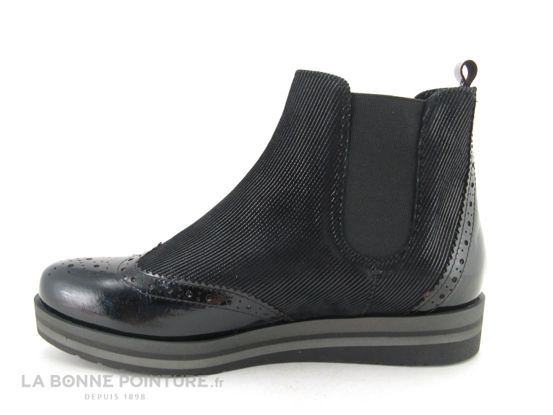 Fantasy Boots Noir Velours rayé Bout verni 116-113 3