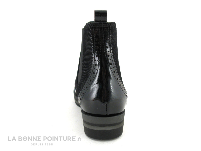 Fantasy Boots Noir Velours rayé Bout verni 116-113 4