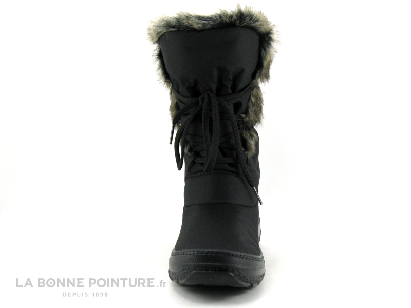 Achat chaussures Antarctica Femme Botte Pluie Neige, vente Antarctica 687  Noir - Fourrure beige - Lacet - Botte neige Femme