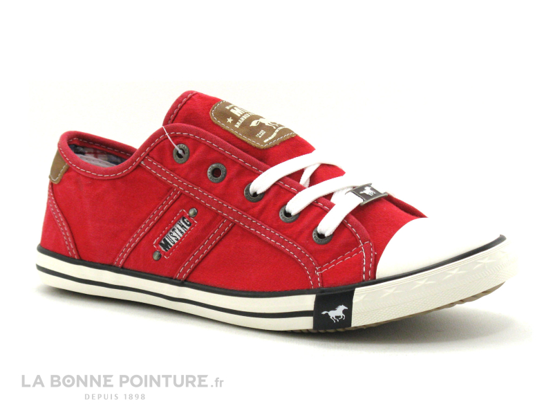 Mustang Shoes 1099-302-5 Rouge  - Basket toile 1