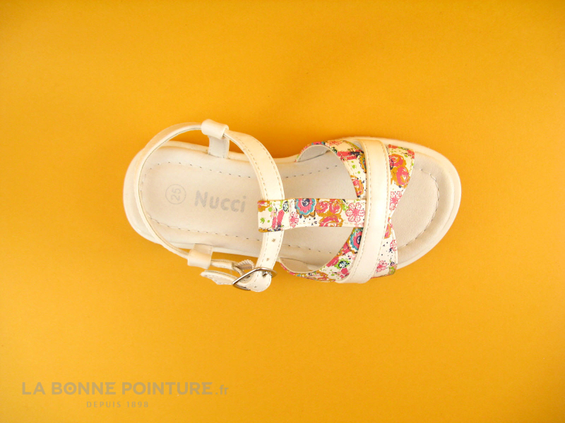 Nucci Kids FD1726B Blanc Rose imprime Nu-pieds 3