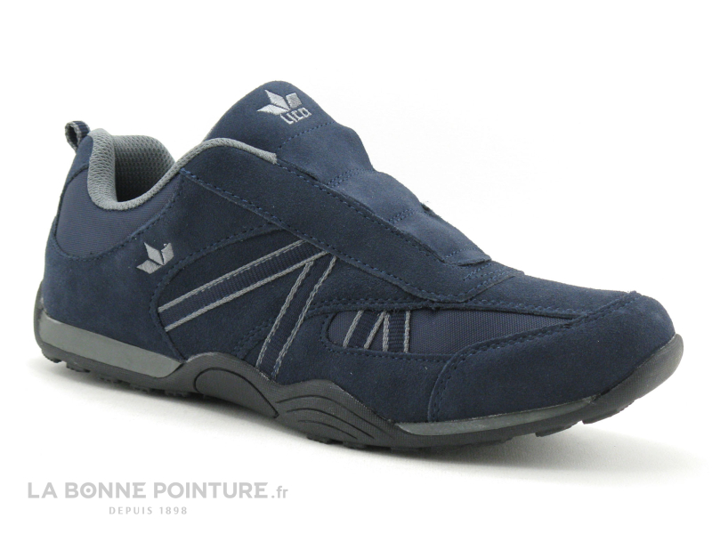 Achat chaussures LICO Homme Basket, vente Lico ENSIO Marine Gris - Basket  Homme sans lacet