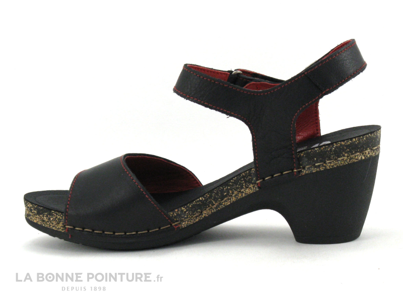 Jungla 7679 - Sandale Femme cuir noir - Petit talon 3