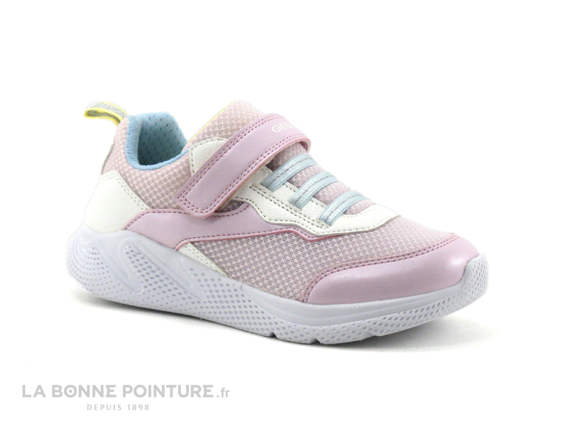Geox SPRINTYE J25FWA Pink White - Basket fille rose et blanche 5