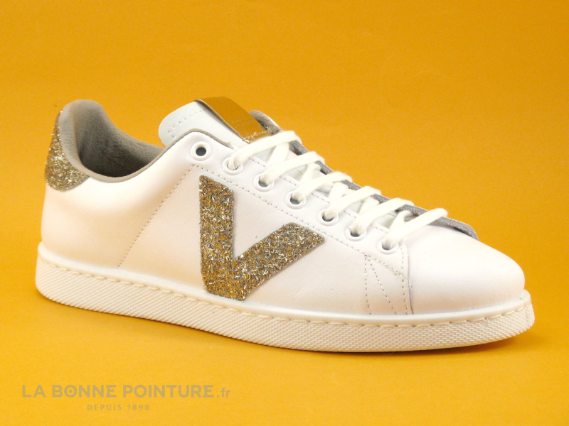 Achat chaussures Victoria Femme Basket, vente Victoria 1 125188 Platino - Basket  Femme - Blanc - Or