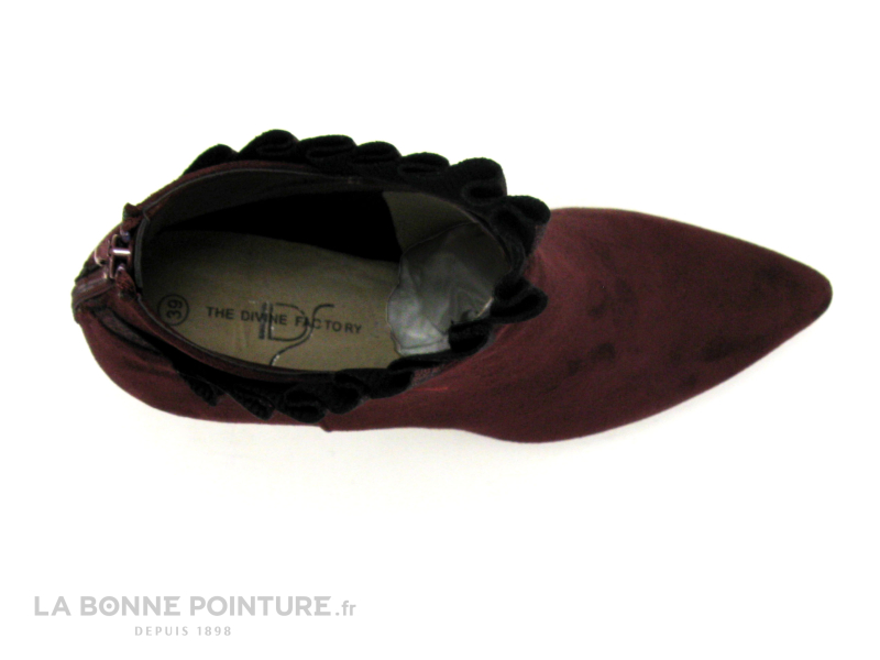 The Divine Factory QL3812 Bordeaux - Fronces - Bottine talon aiguille 6