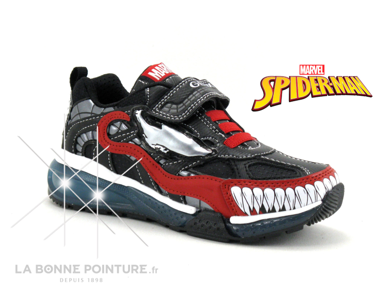 Achat chaussures Geox Enfant Chaussure de ville, vente Geox VENOM J26FEC  Bayonyc Black Red - Basket basse GARCON